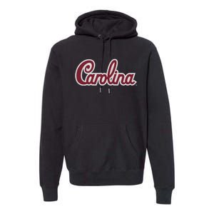 Carolina Retro Cursive Black Premium Hoodie