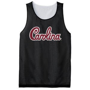 Carolina Retro Cursive Black Mesh Reversible Basketball Jersey Tank