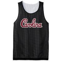 Carolina Retro Cursive Black Mesh Reversible Basketball Jersey Tank