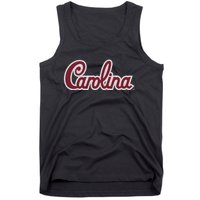 Carolina Retro Cursive Black Tank Top