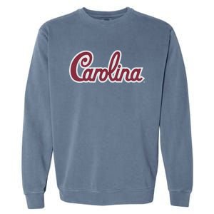 Carolina Retro Cursive Black Garment-Dyed Sweatshirt