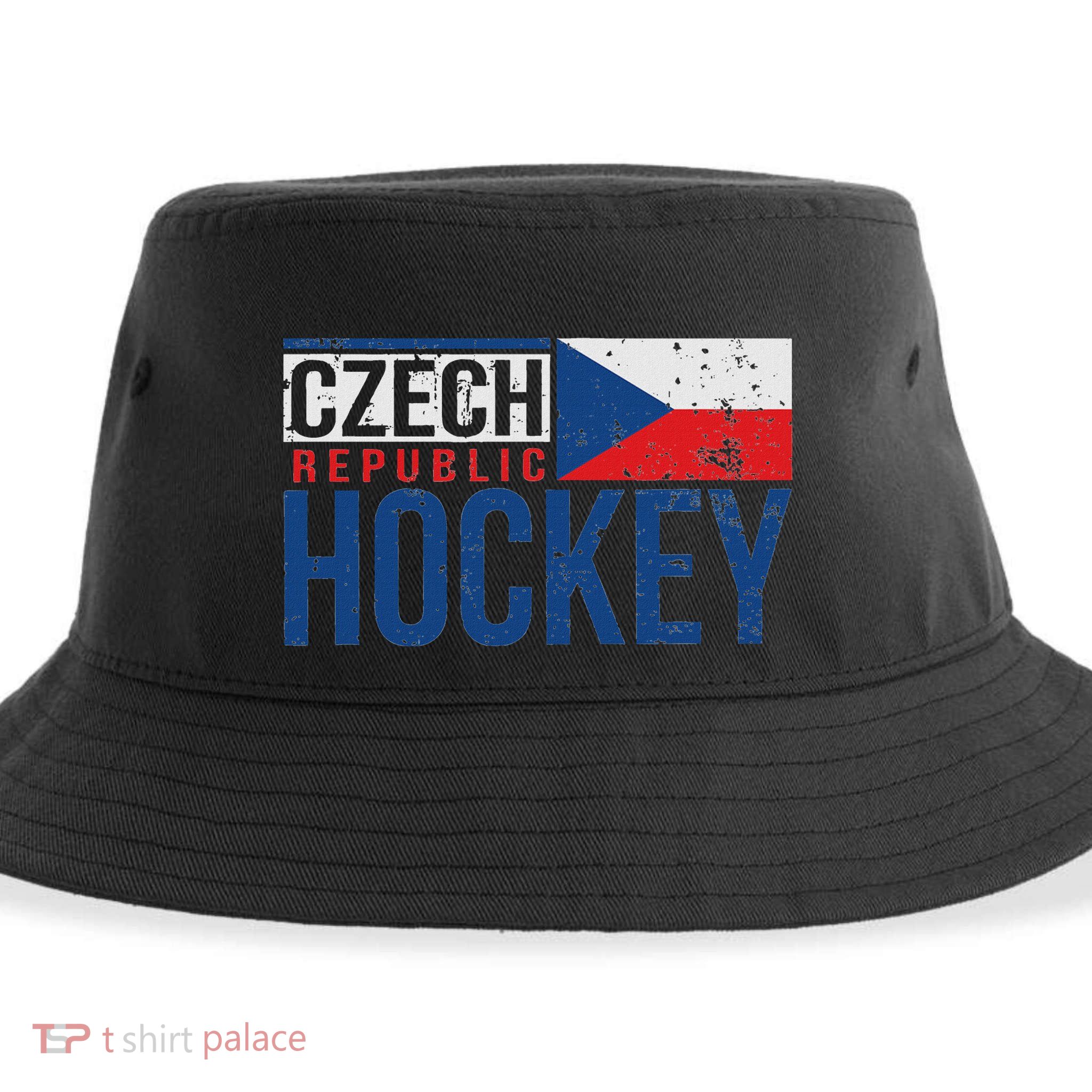 Czech Republic Czechia Hockey International Ice Supporter Sustainable Bucket Hat