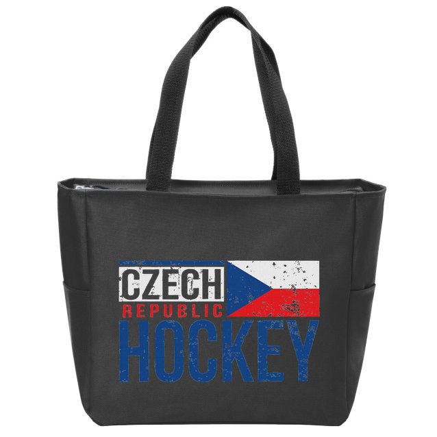 Czech Republic Czechia Hockey International Ice Supporter Zip Tote Bag