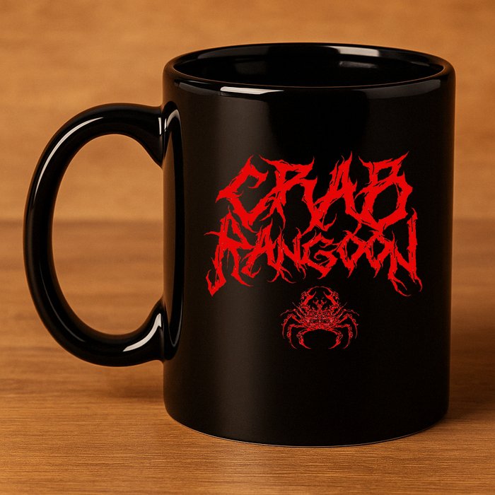 Crab Rangoon Chinese Food Heavy Metal Band Goth 11oz C Handle Ceramic Mug
