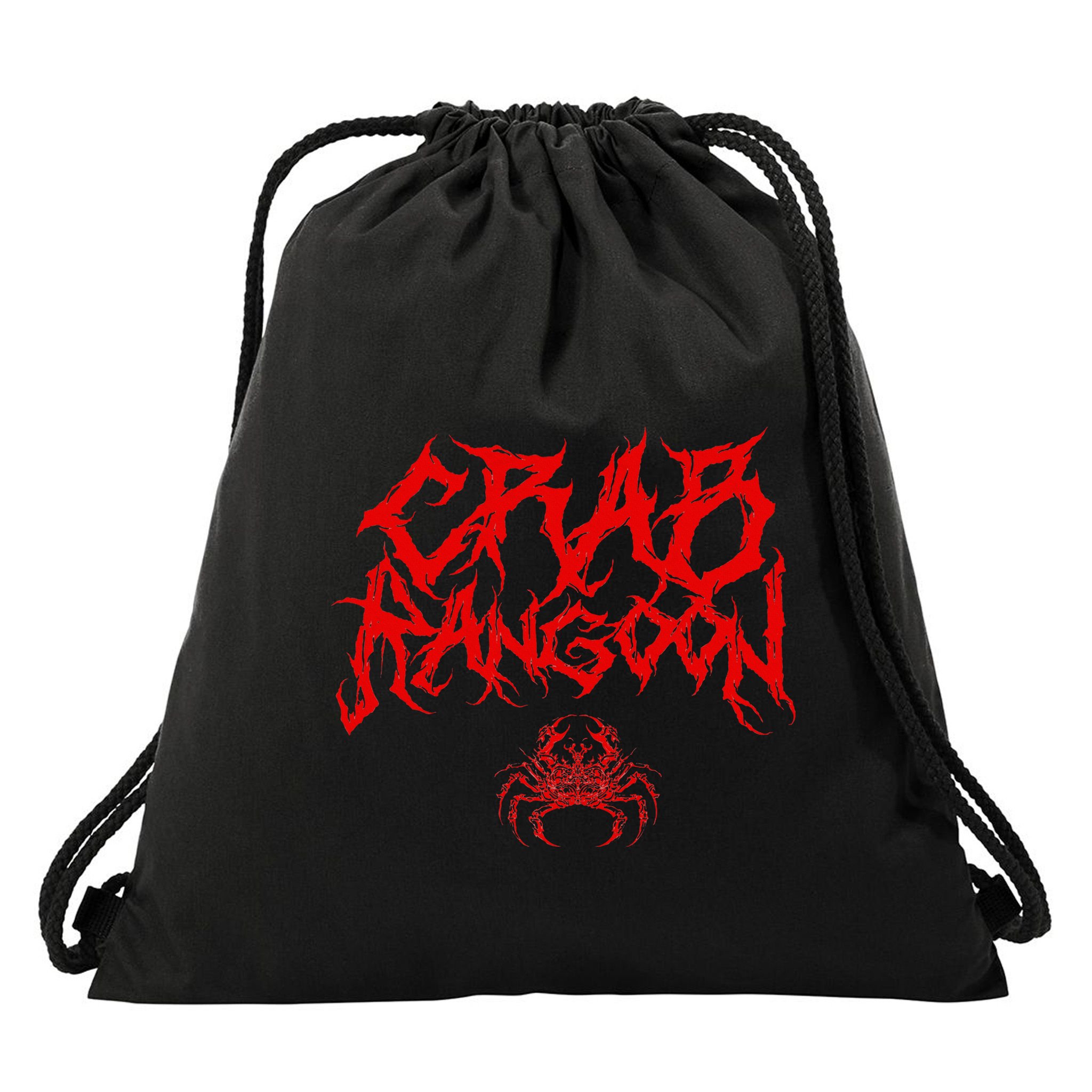 Crab Rangoon Chinese Food Heavy Metal Band Goth Drawstring Bag