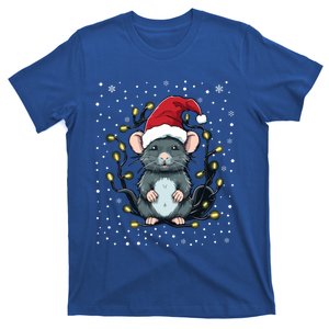 Cute Rat Christmas Lights Mouse Santa Hat Xmas Pajama Gift T-Shirt