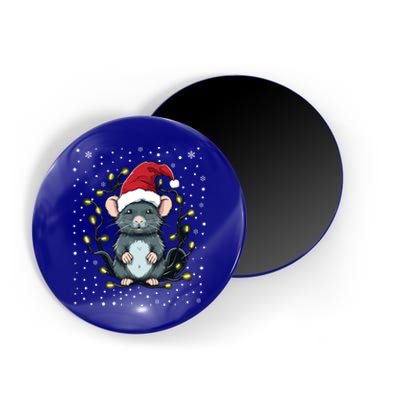 Cute Rat Christmas Lights Mouse Santa Hat Xmas Pajama Gift Magnet