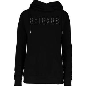 Chicago Reflections Chicagoan Word Art Souvenir Womens Funnel Neck Pullover Hood