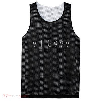 Chicago Reflections Chicagoan Word Art Souvenir Mesh Reversible Basketball Jersey Tank