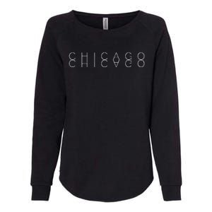 Chicago Reflections Chicagoan Word Art Souvenir Womens California Wash Sweatshirt