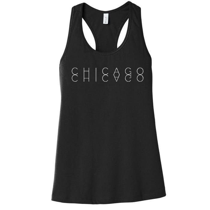 Chicago Reflections Chicagoan Word Art Souvenir Women's Racerback Tank