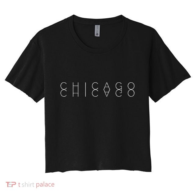 Chicago Reflections Chicagoan Word Art Souvenir Crop Top