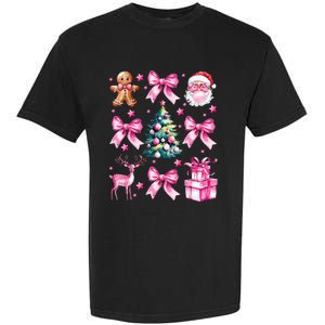 Cute Retro Coquette Bow Christmas Tree Garment-Dyed Heavyweight T-Shirt