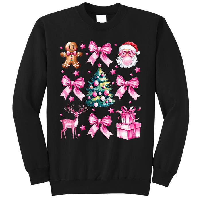 Cute Retro Coquette Bow Christmas Tree Sweatshirt