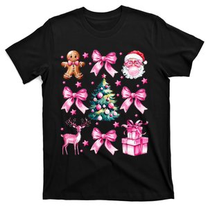 Cute Retro Coquette Bow Christmas Tree T-Shirt