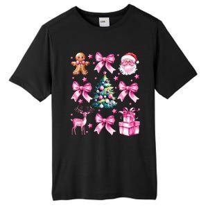 Cute Retro Coquette Bow Christmas Tree Tall Fusion ChromaSoft Performance T-Shirt