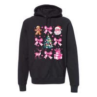 Cute Retro Coquette Bow Christmas Tree Premium Hoodie