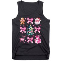 Cute Retro Coquette Bow Christmas Tree Tank Top