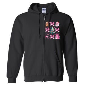 Cute Retro Coquette Bow Christmas Tree Full Zip Hoodie