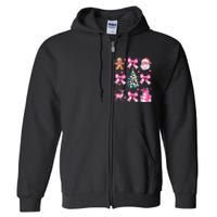 Cute Retro Coquette Bow Christmas Tree Full Zip Hoodie