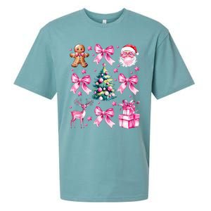 Cute Retro Coquette Bow Christmas Tree Sueded Cloud Jersey T-Shirt