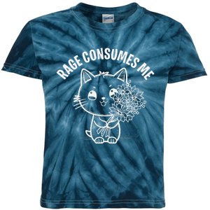 Cat Rage Consumes Me Rage Is Consuming Me Silly Cat Meme Kids Tie-Dye T-Shirt