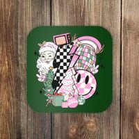 Cute Retro Christmas Santa Claus Christmas Vibes Funny Coaster