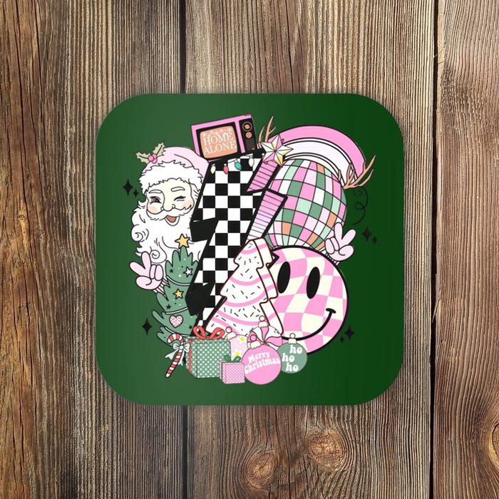 Cute Retro Christmas Santa Claus Christmas Vibes Funny Coaster