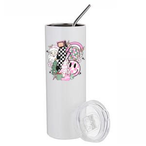 Cute Retro Christmas Santa Claus Christmas Vibes Funny Stainless Steel Tumbler