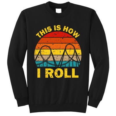 Cool Roller Coaster For  Amusement Theme Park Retro Tall Sweatshirt