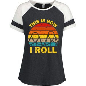 Cool Roller Coaster For  Amusement Theme Park Retro Enza Ladies Jersey Colorblock Tee