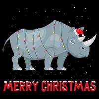 Cute Rhino Christmas Tree Lights Xmas Holidays Great Gift Bucket Hat