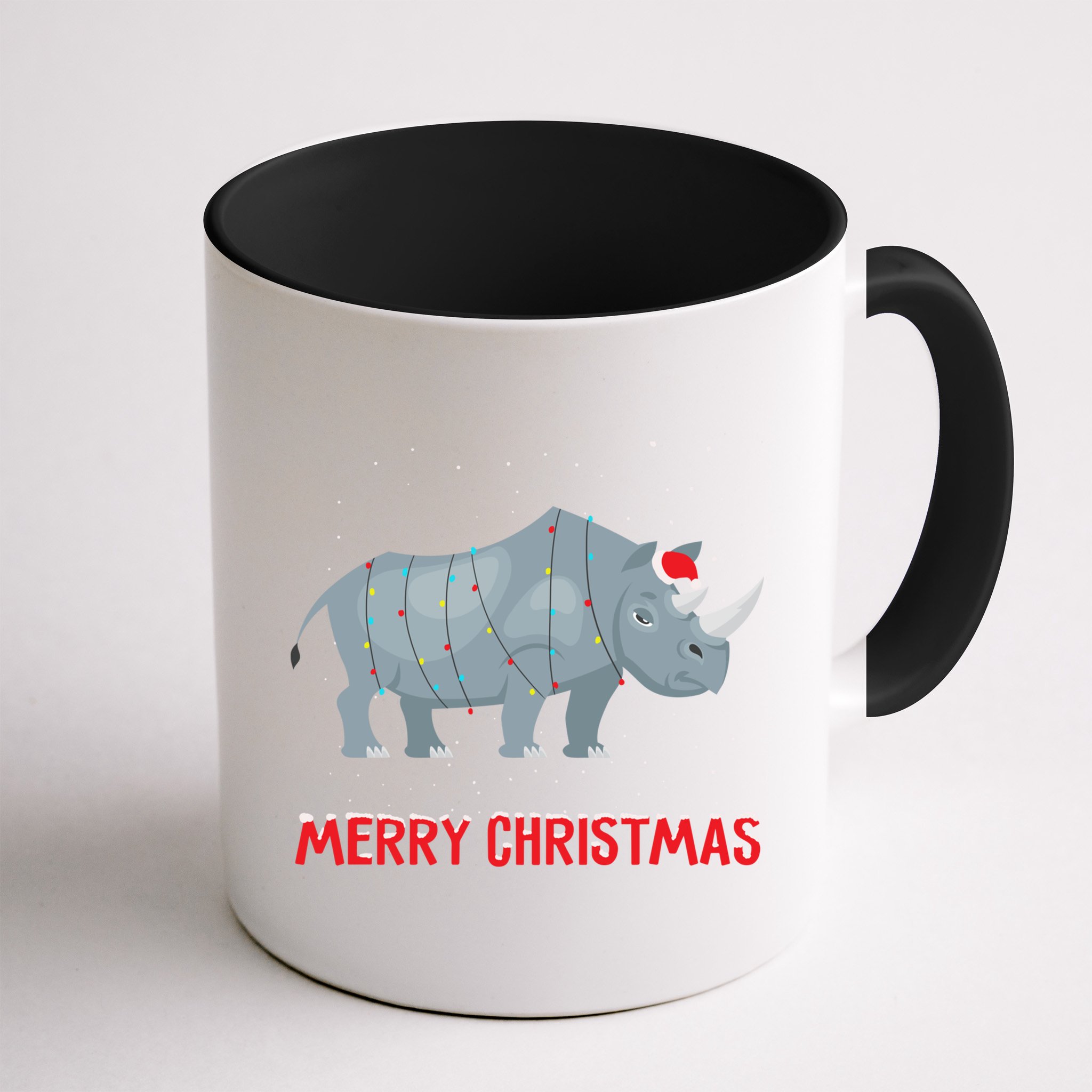 Cute Rhino Christmas Tree Lights Xmas Holidays Great Gift Mug
