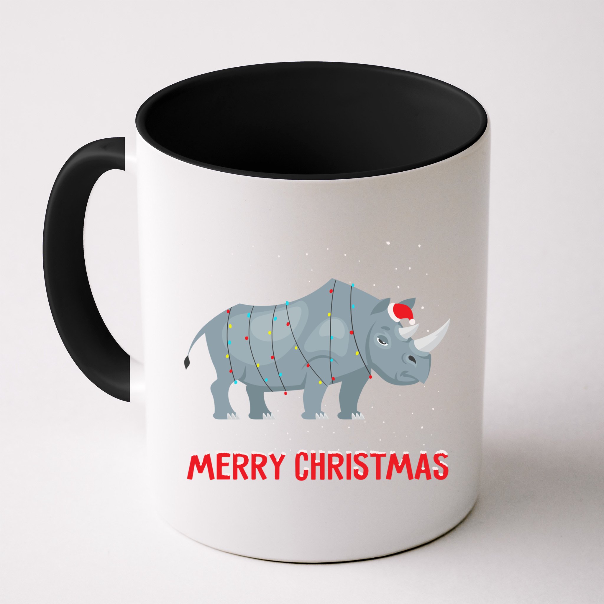 Cute Rhino Christmas Tree Lights Xmas Holidays Great Gift Mug