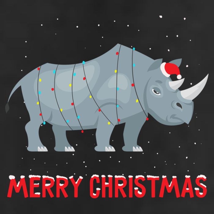 Cute Rhino Christmas Tree Lights Xmas Holidays Great Gift Beanie