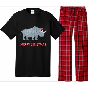 Cute Rhino Christmas Tree Lights Xmas Holidays Great Gift Pajama Set