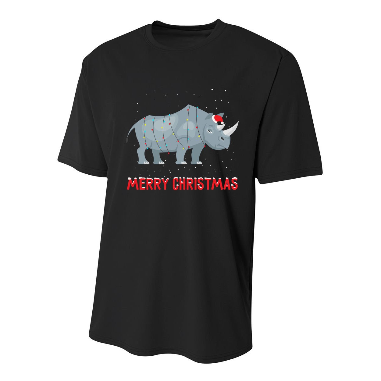 Cute Rhino Christmas Tree Lights Xmas Holidays Great Gift Youth Performance Sprint T-Shirt