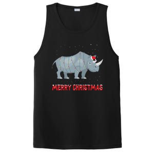 Cute Rhino Christmas Tree Lights Xmas Holidays Great Gift PosiCharge Competitor Tank