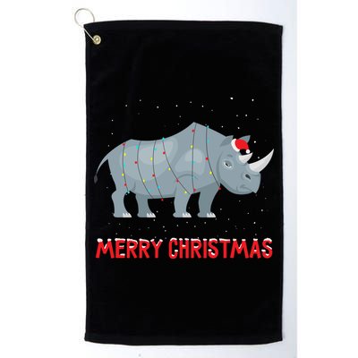Cute Rhino Christmas Tree Lights Xmas Holidays Great Gift Golf Towel