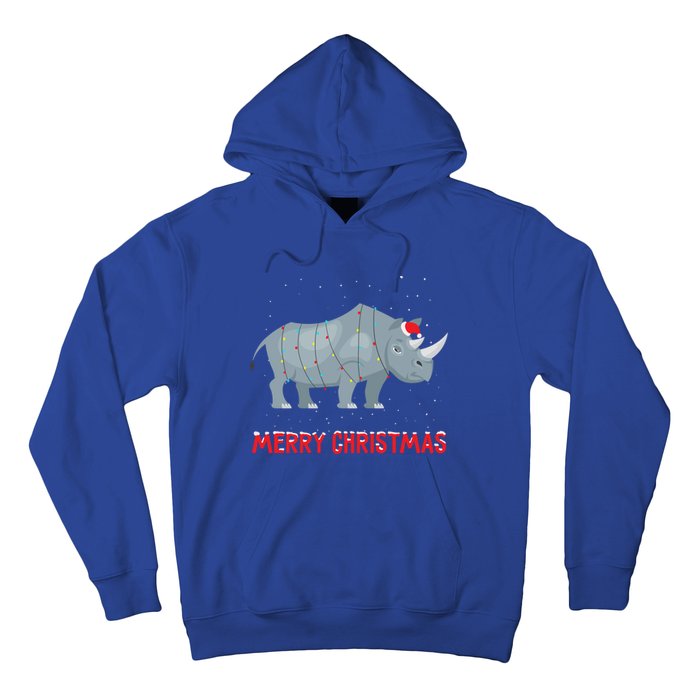 Cute Rhino Christmas Tree Lights Xmas Holidays Great Gift Hoodie