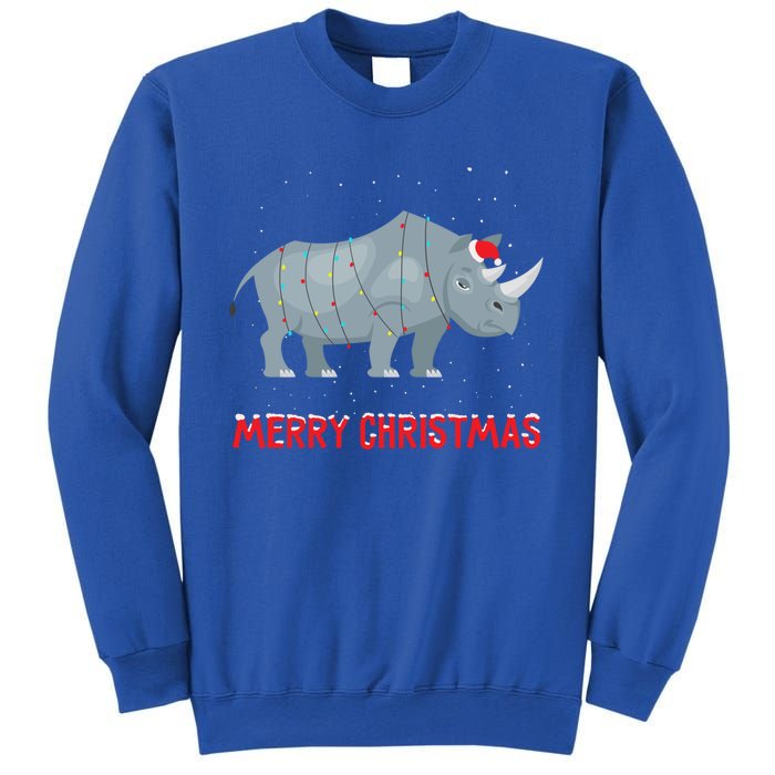 Cute Rhino Christmas Tree Lights Xmas Holidays Great Gift Sweatshirt