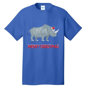 Cute Rhino Christmas Tree Lights Xmas Holidays Great Gift Tall T-Shirt