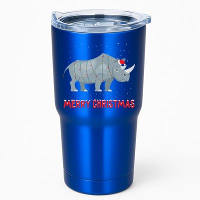 Cute Rhino Christmas Tree Lights Xmas Holidays Great Gift Tumbler