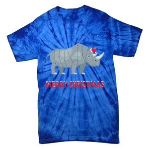 Cute Rhino Christmas Tree Lights Xmas Holidays Great Gift Tie-Dye T-Shirt