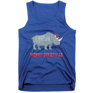 Cute Rhino Christmas Tree Lights Xmas Holidays Great Gift Tank Top