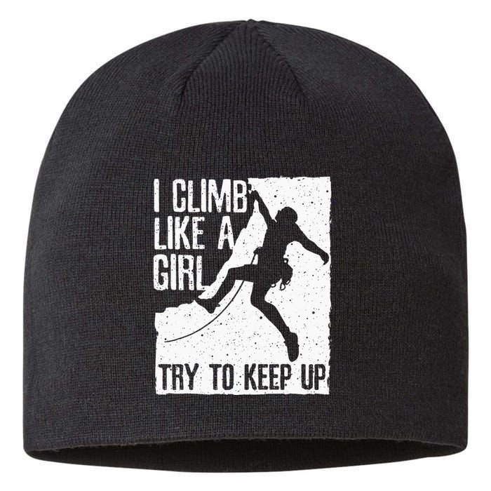 Cool Rock Climbing Design For Women Kids Climb Lovers Sustainable Beanie