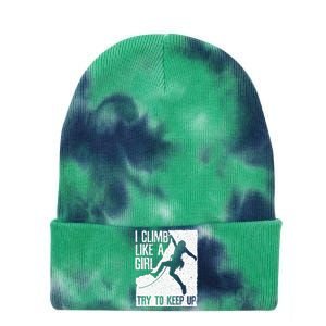 Cool Rock Climbing Design For Women Kids Climb Lovers Tie Dye 12in Knit Beanie