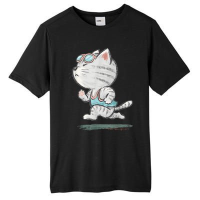 Cat Runner Cute Kitten Running Marathon Sports Toru Sanogawa Tall Fusion ChromaSoft Performance T-Shirt