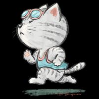 Cat Runner Cute Kitten Running Marathon Sports Toru Sanogawa Drawstring Bag