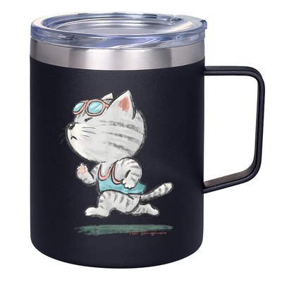 Cat Runner Cute Kitten Running Marathon Sports Toru Sanogawa 12oz Stainless Steel Coffee Mug